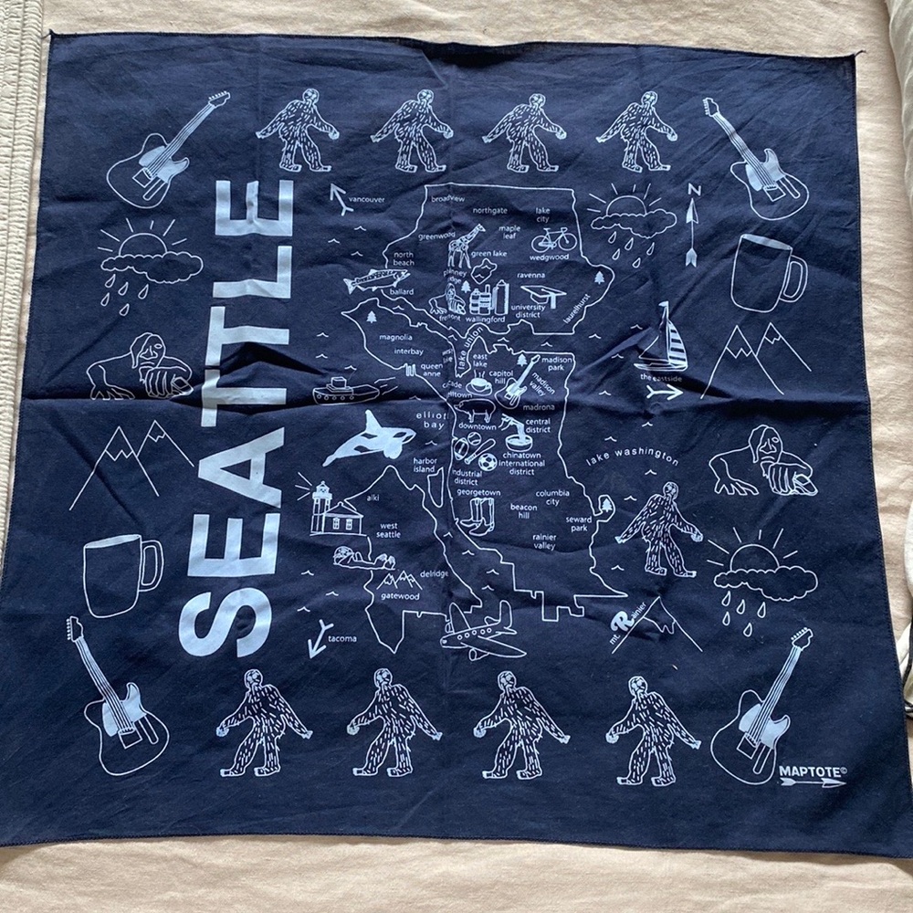 Seattle Navy Cotton Bandana